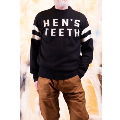 New Hens Teeth Hen’S Teeth Italy 100% Wool Logo Knit Black