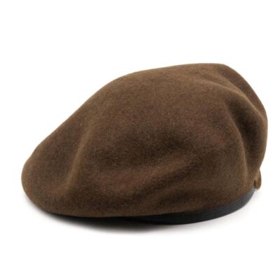 New H W Dog & Co H W Dog & Co Leather Beret D-00626 Khaki (Excluded From Discount Codes)