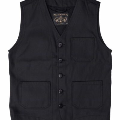 Online Pike Brothers Pike Brothers Roamer Elephant Skin Waistcoat (Not Actual Elephant Skin) Black