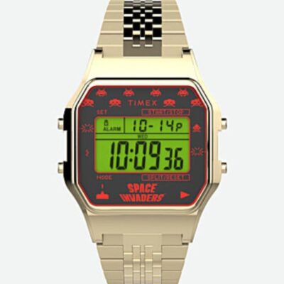 Hot Timex Timex T80 X Space Invaders 34Mm Stainless Steel Bracelet Watch Gold