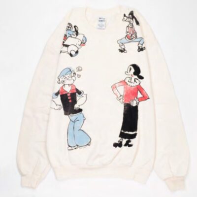 Clearance  Wild DonClearance  Popeye And Olive Crew Sweatshirt – Wild Donkey Co Cream